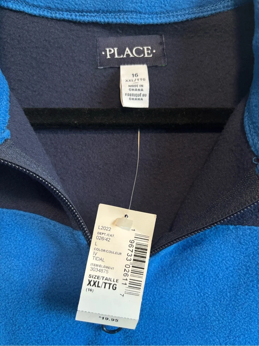 Children's Place Microfleece Quarter Zip Pullover Blue Boys Size XXL